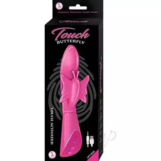 Touch Butterfly - Waterproof - 10 Function Button Control - 3 Speed Touch Mode - Discreetly Quiet Vibrator for Women - Pink