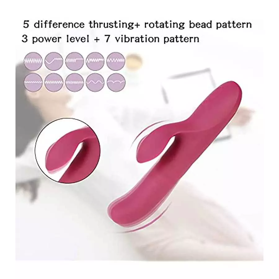 ECSTATIK Rotating Rabbit Vibrator Personal Massager for Women - 7 Vibration Patterns & 3 Speeds, 5 Thrusting & Rotating Patterns