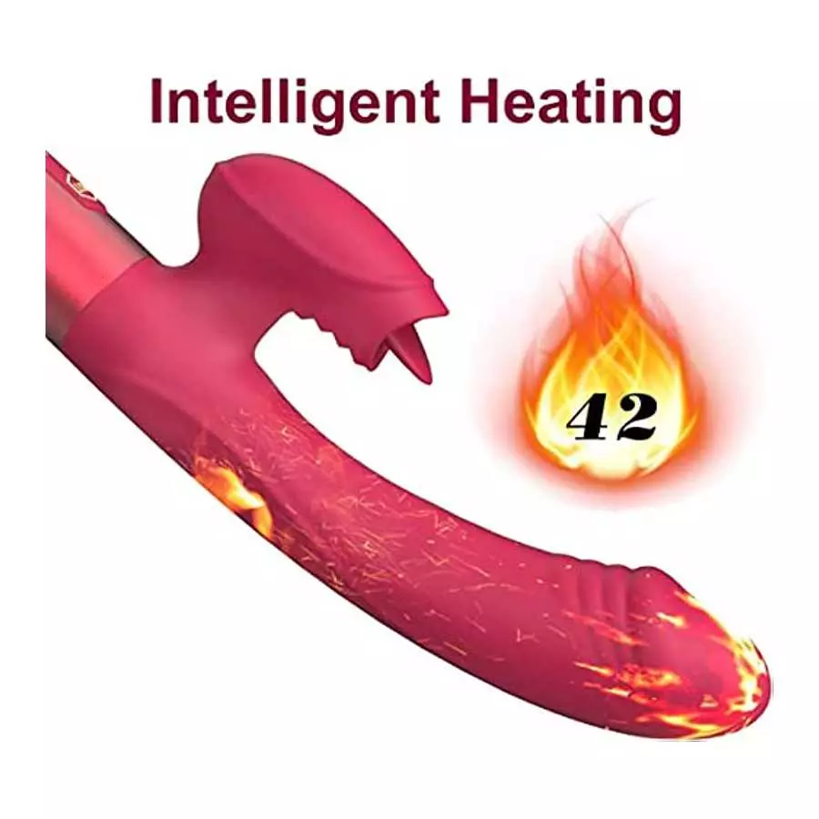 Rabbit Vibrator Dildo for Women Vaginal Health,G Spot Vibrator with Tongue Licking 10 Vibration Realistic Anal Vibrating Dildo f