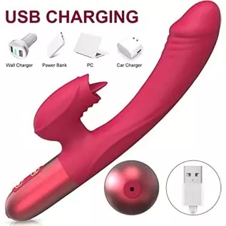 Rabbit Vibrator Dildo for Women Vaginal Health,G Spot Vibrator with Tongue Licking 10 Vibration Realistic Anal Vibrating Dildo f Rabbit Vibrator Dildo for Women Vaginal Health,G Spot Vibrator with Tongue Licking 10 Vibration Realistic Anal Vibrating Dildo f