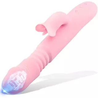 Thrusting Pink Rabbit Vibrator for Women,Heating Function Vibrator Adult Sensory Toys G Spot Sex Toy with 3 Telescopic & 7 Vibra