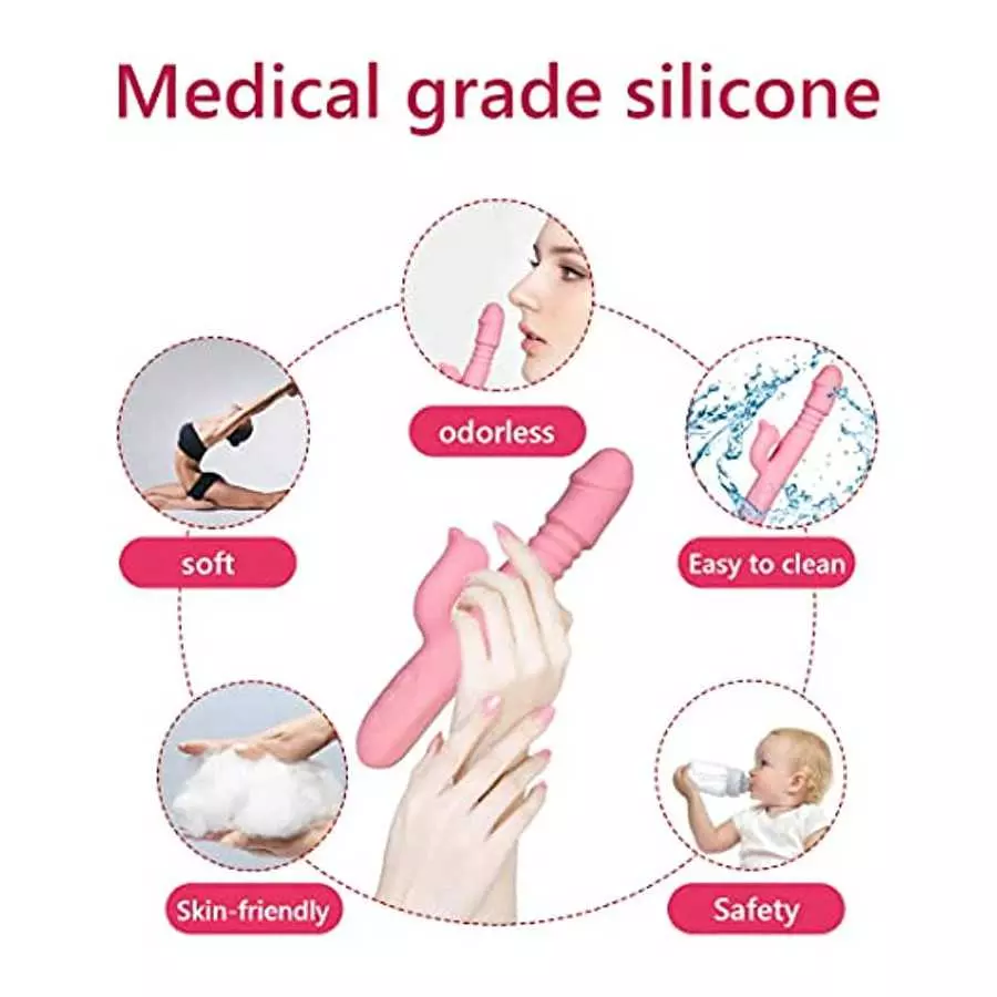 Rabbit Vibrator Vibrator for Women Vaginal Health,G Spot Vibrator with Tongue Licking 10 Vibration Realistic Anal Vibrating Dild