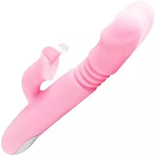Thrusting Rabbit Vibrator for Women,Heating Function Vibrator Adult Sensory Toys G Spot Sex Toy with 3 Telescopic & 7 Vibration 