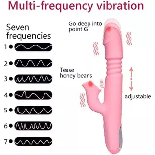 Thrusting Rabbit Vibrator for Women,Heating Function Vibrator Adult Sensory Toys G Spot Sex Toy with 3 Telescopic & 7 Vibration Thrusting Rabbit Vibrator for Women,Heating Function Vibrator Adult Sensory Toys G Spot Sex Toy with 3 Telescopic & 7 Vibration