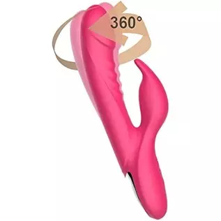 Realistic Dildo Double Stimulation for Female, G Spot 360° Rotating Head Rabbit Vibrator with 3 * 7 Vibration Modes Sex Toys for Realistic Dildo Double Stimulation for Female, G Spot 360° Rotating Head Rabbit Vibrator with 3 * 7 Vibration Modes Sex Toys for