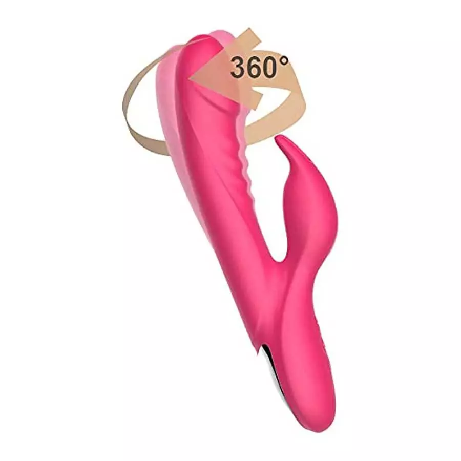 Realistic Dildo Double Stimulation for Female, G Spot 360° Rotating Head Rabbit Vibrator with 3 * 7 Vibration Modes Sex Toys for