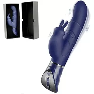 G Spot Rabbit Vibrator with Realistic Vibrating Penis Couples Vibrator with Powerful Motors for Clitoris Stimulation