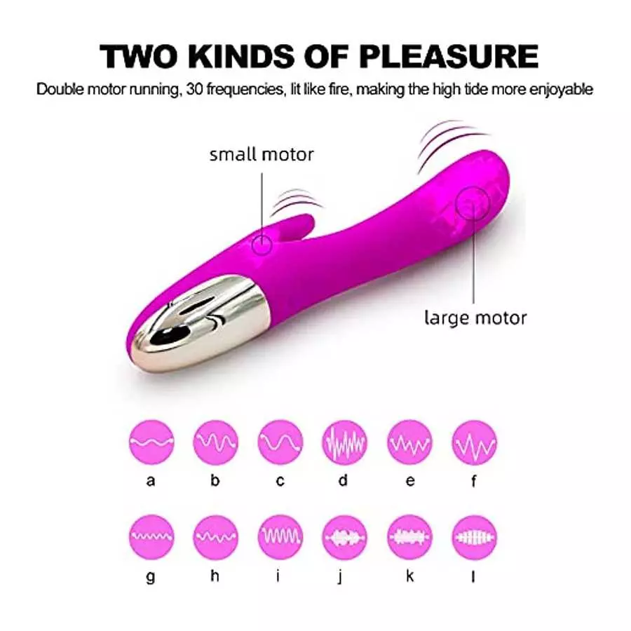 Vibrator for Women G Spot Rabbit Anal Vibrators with 30 Vibration Frequencies, Woman Waterproof Rechargeable Vibrator Adult Sex 