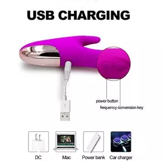 Vibrator for Women G Spot Rabbit Anal Vibrators with 30 Vibration Frequencies, Woman Waterproof Rechargeable Vibrator Adult Sex 