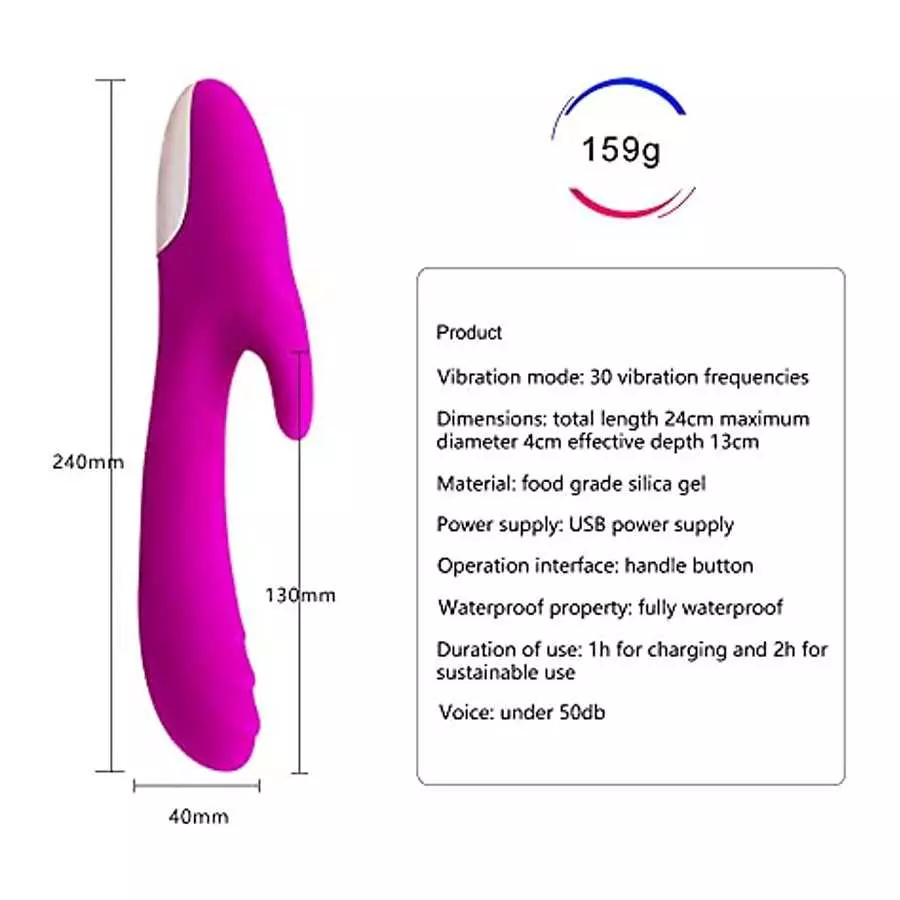 Vibrator for Women G Spot Rabbit Anal Vibrators with 30 Vibration Frequencies, Woman Waterproof Rechargeable Vibrator Adult Sex 