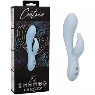CalExotics Contour™ Kali Dual Massager – Multi Directional Liquid Silicone Rechargeable Vibrator – Sex Toy for Women– Purple