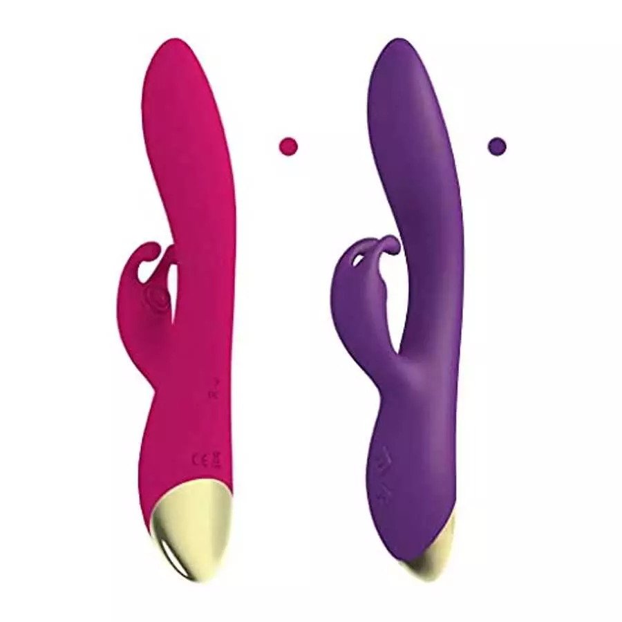 Rabbit Vibrator Adult Sex Toys for Women, G Spot Vibrator with Independent Clitoral Stimulator, 9 Vibration Patterns Realistic D