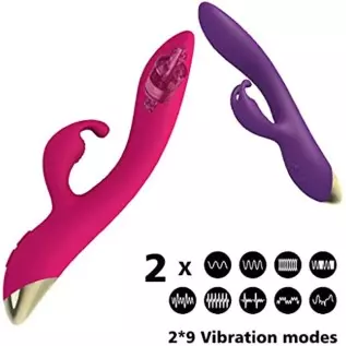 Rabbit Vibrator Adult Sex Toys for Women, G Spot Vibrator with Independent Clitoral Stimulator, 9 Vibration Patterns Realistic D Rabbit Vibrator Adult Sex Toys for Women, G Spot Vibrator with Independent Clitoral Stimulator, 9 Vibration Patterns Realistic D