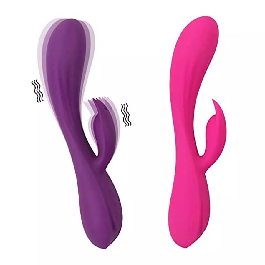 Realistic Rabbit Vibrator for G-spot Clitoris Stimulation, Waterproof Rechargeable Dildo Vibrator with 10 Strong Vibrations Dual