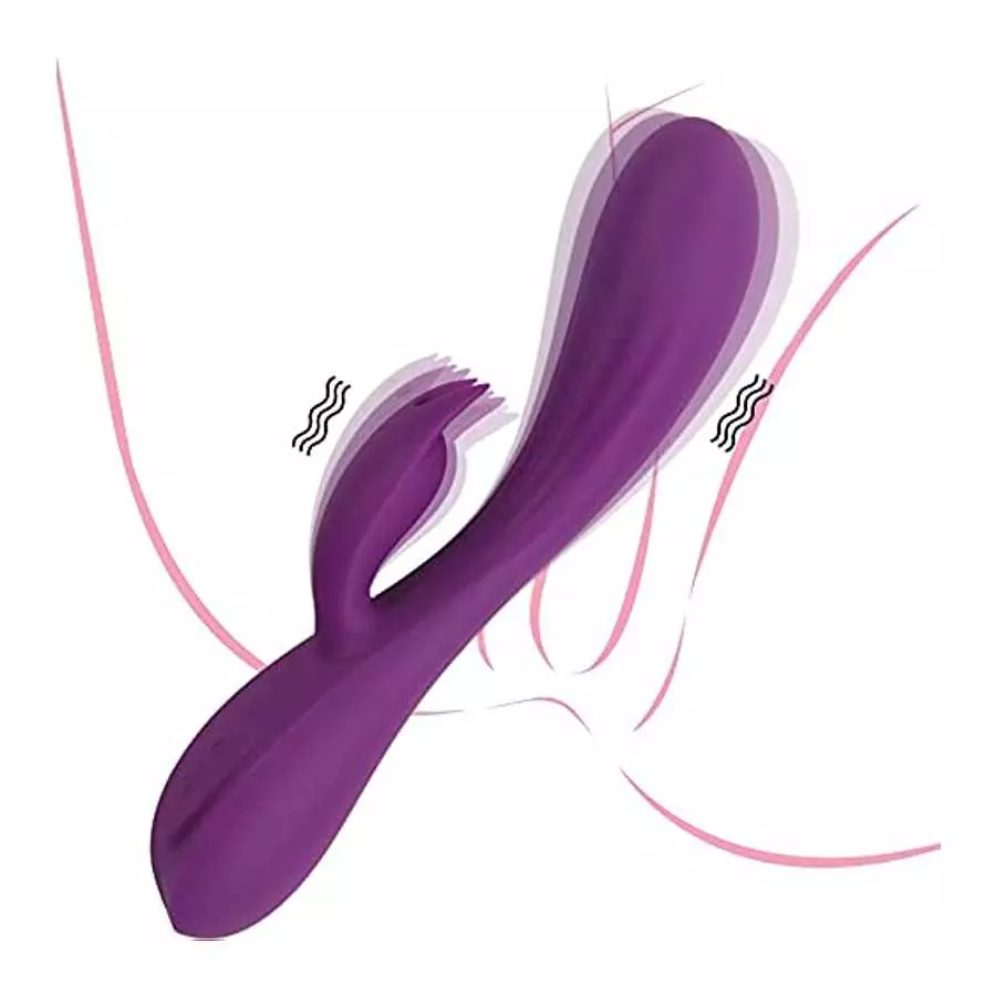 Realistic Rabbit Vibrator for G-spot Clitoris Stimulation, Waterproof Rechargeable Dildo Vibrator with 10 Strong Vibrations Dual
