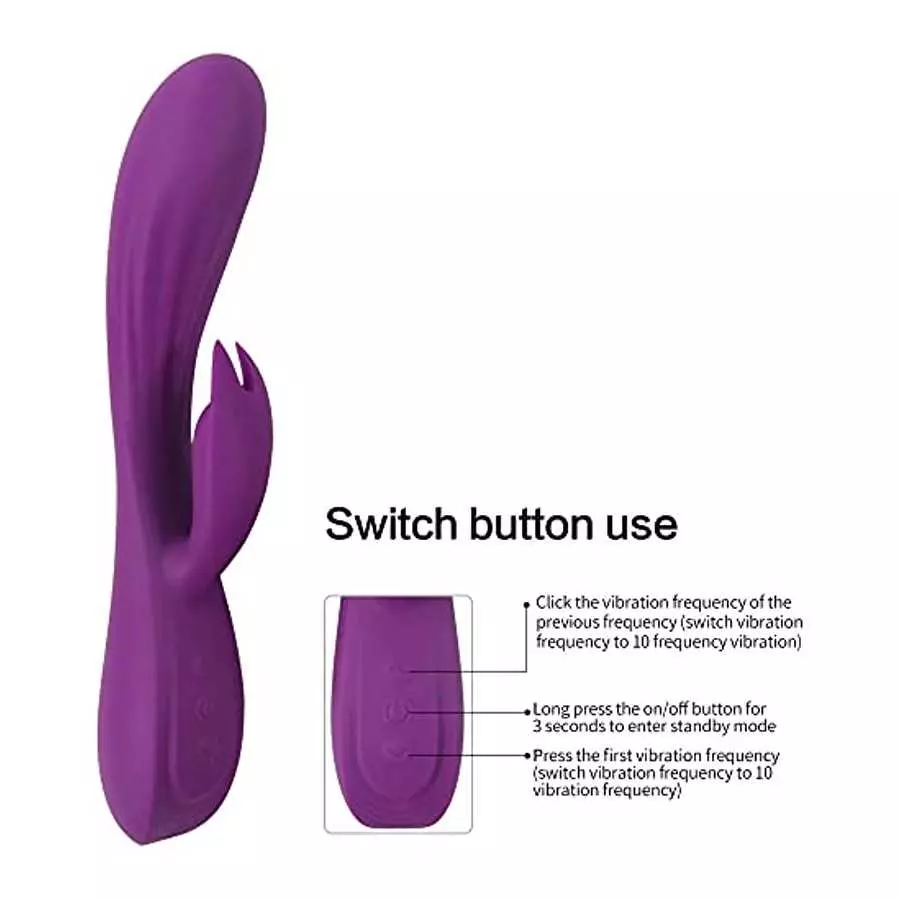 Realistic Rabbit Vibrator for G-spot Clitoris Stimulation, Waterproof Rechargeable Dildo Vibrator with 10 Strong Vibrations Dual