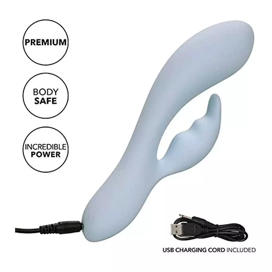 CalExotics Contour™ Kali Dual Massager – Multi Directional Liquid Silicone Rechargeable Vibrator – Sex Toy for Women– Purple