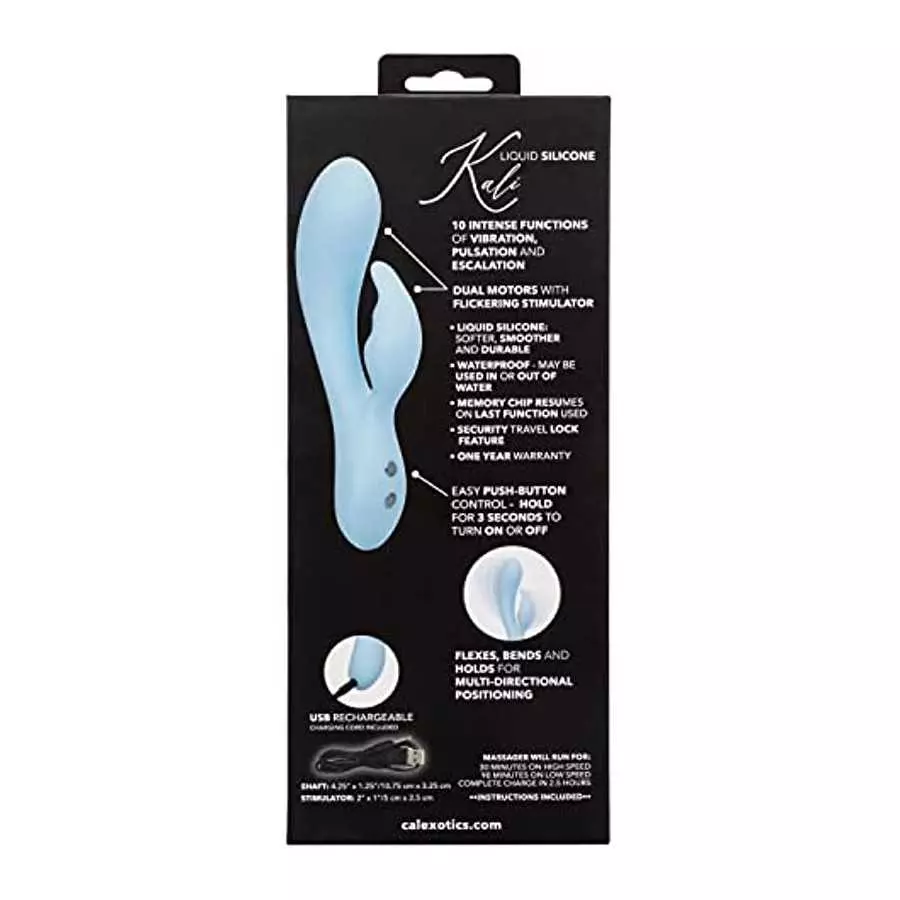 CalExotics Contour™ Kali Dual Massager – Multi Directional Liquid Silicone Rechargeable Vibrator – Sex Toy for Women– Purple