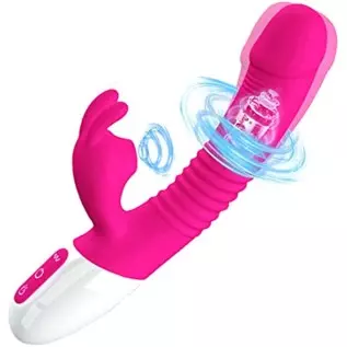 G Spot Rabbit Vibrator with Heating Function,Sex Toys for Clitoris,Waterproof Dildo Vibrator with 9 Powerful Vibrations Dual Mot