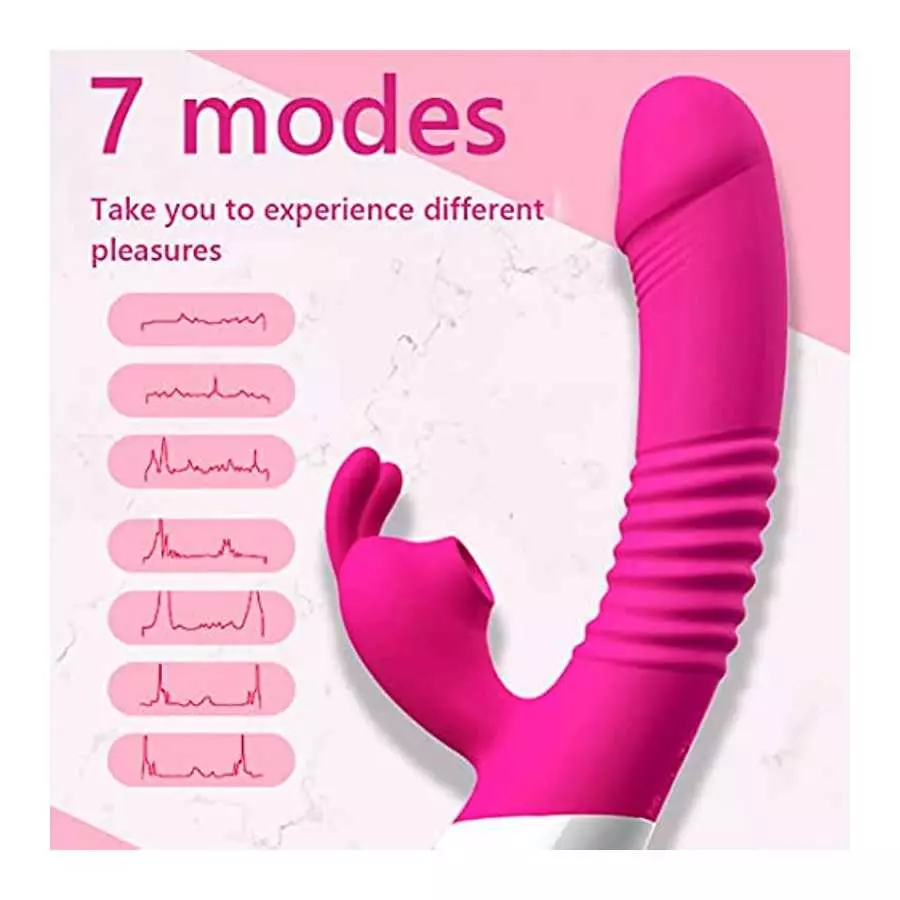 G Spot Rabbit Vibrator with Heating Function,Sex Toys for Clitoris,Waterproof Dildo Vibrator with 9 Powerful Vibrations Dual Mot