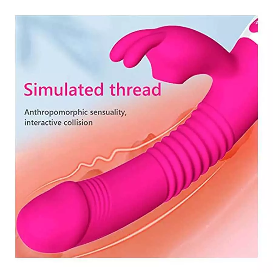 G Spot Rabbit Vibrator with Heating Function,Sex Toys for Clitoris,Waterproof Dildo Vibrator with 9 Powerful Vibrations Dual Mot