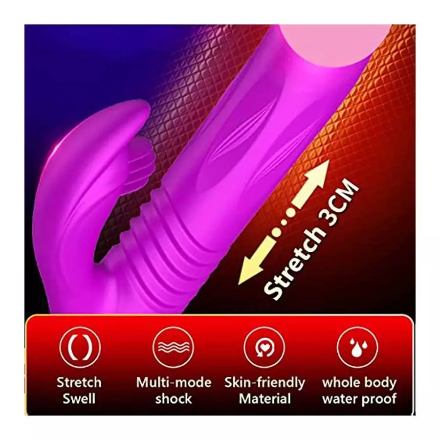 G Spot Rabbit Vibrator with Heating Function,Sex Toys for Clitoris,Waterproof Dildo Vibrator with 9 Powerful Vibrations Dual Mot