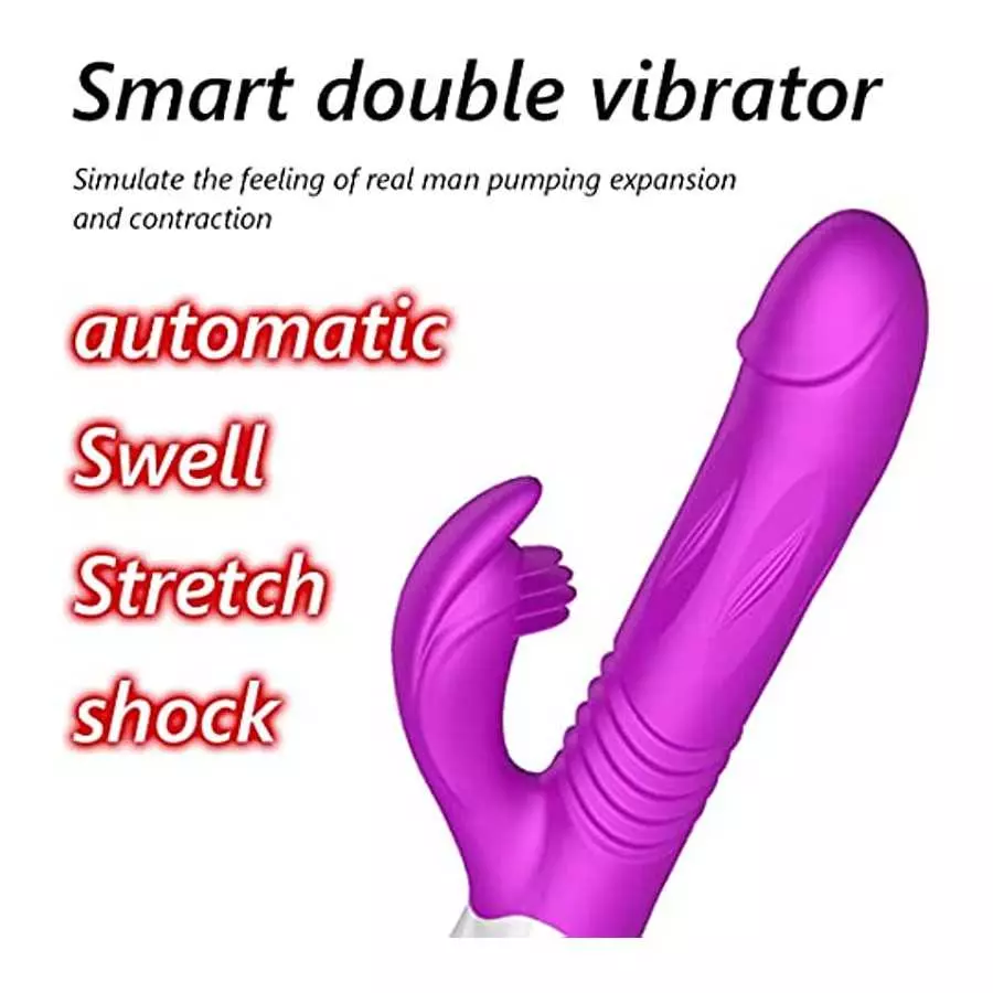 G Spot Rabbit Vibrator with Heating Function,Sex Toys for Clitoris,Waterproof Dildo Vibrator with 9 Powerful Vibrations Dual Mot