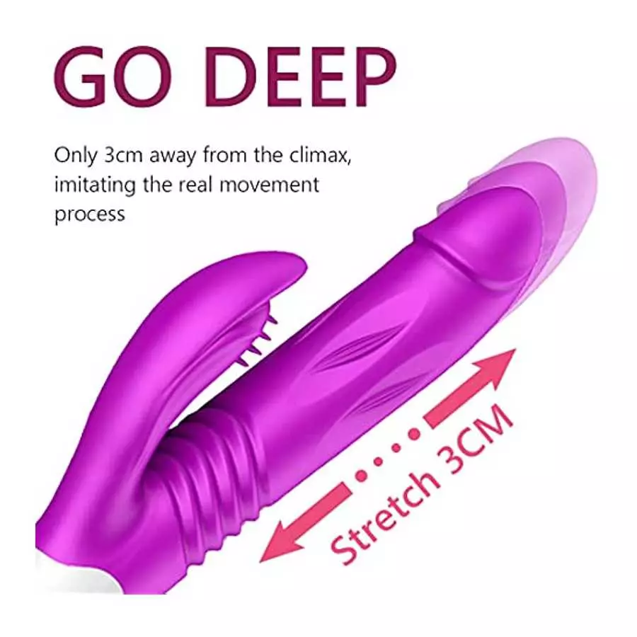 G Spot Rabbit Vibrator with Heating Function,Sex Toys for Clitoris,Waterproof Dildo Vibrator with 9 Powerful Vibrations Dual Mot