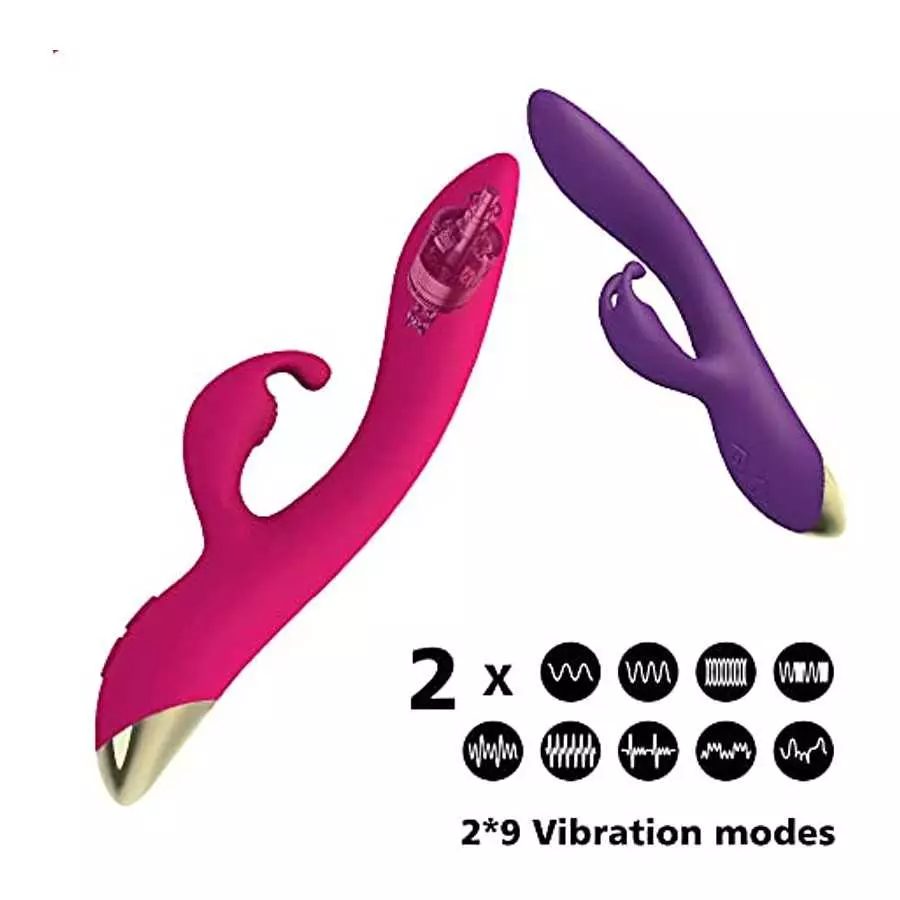 G Spot Rabbit Vibrator Adult Sex Toys with 9 Vibrations Modes, Waterproof Rechargeable Vibrator for Women Couple Clitoris Anal S