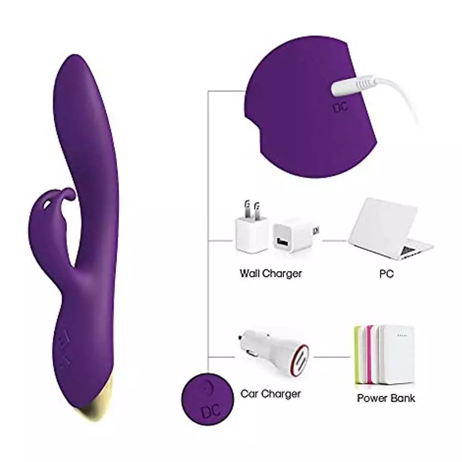 G Spot Rabbit Vibrator Adult Sex Toys with 9 Vibrations Modes, Waterproof Rechargeable Vibrator for Women Couple Clitoris Anal S