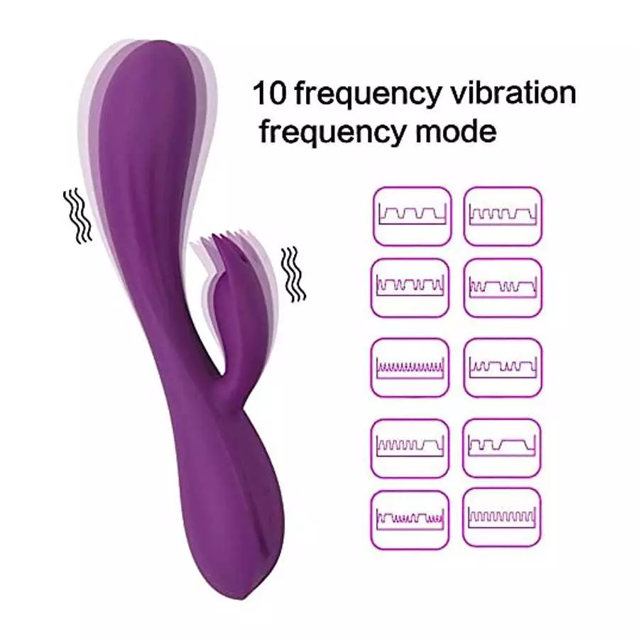 G-spot Rabbit Vibrator - Silicone Realistic Dildo Massager Clitoral Vaginal Stimulator with 10 Vibrating Modes, Waterproof Recha