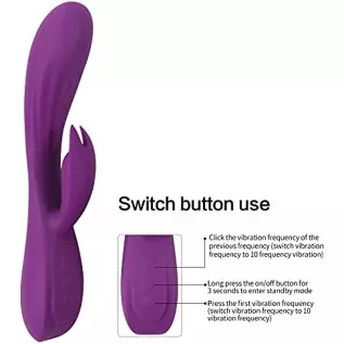 G-spot Rabbit Vibrator - Silicone Realistic Dildo Massager Clitoral Vaginal Stimulator with 10 Vibrating Modes, Waterproof Recha