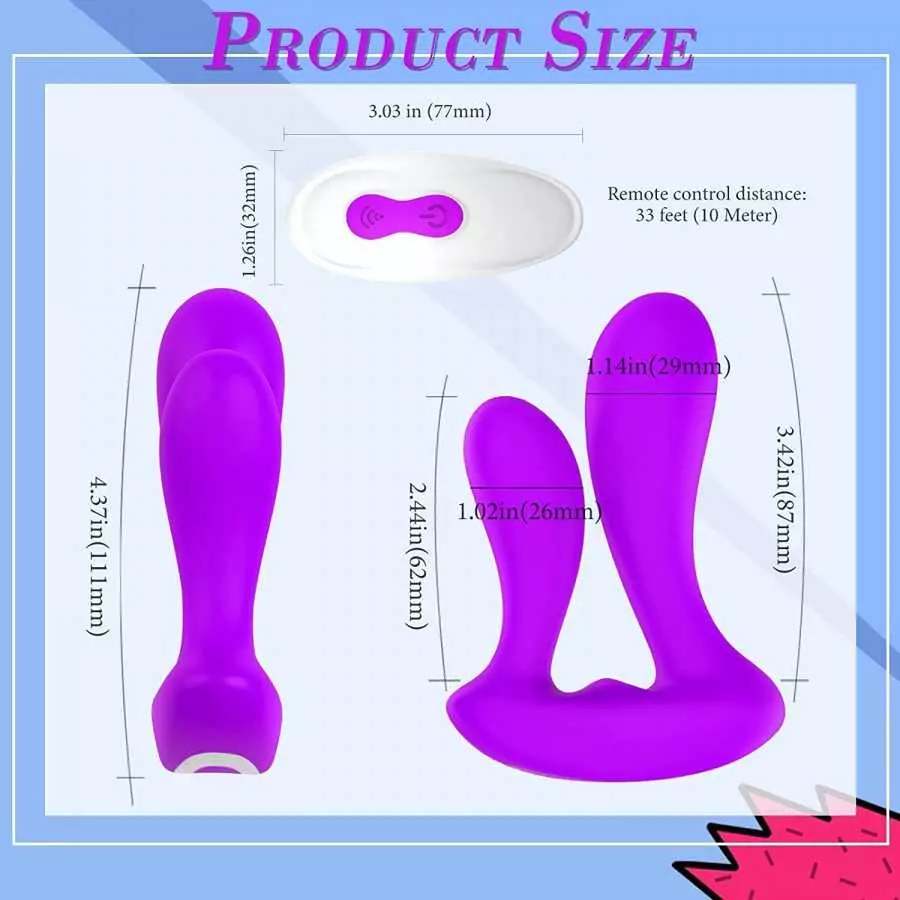 G Spot Rabbit Vibrator Dildo Wearable Anal Vagina Stimulator with 9 Modes Rechargeable Remote Control Clitoris Massager Adult Co