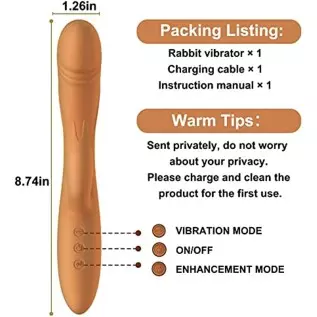 G-Spot Rabbit Vibrator Stimulator Silicone Vaginal Anal Dildo Massager for Women, Rechargeable Adult Sex Toys for Couples Sex Th