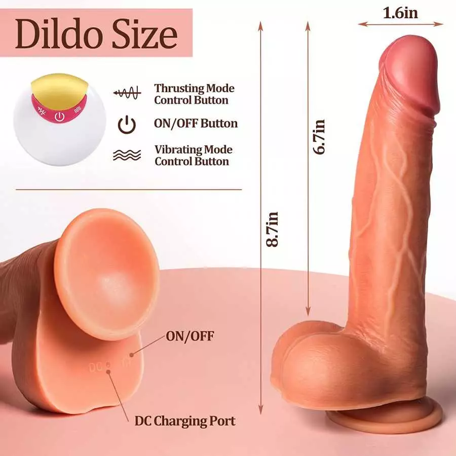 Thrusting Dildo Sex Toys Dildos - Adult Sex Toy Realistic Vibrator Dildo for Clitoral G-spot Anal Stimulation, 8 inch Dildo Vibr