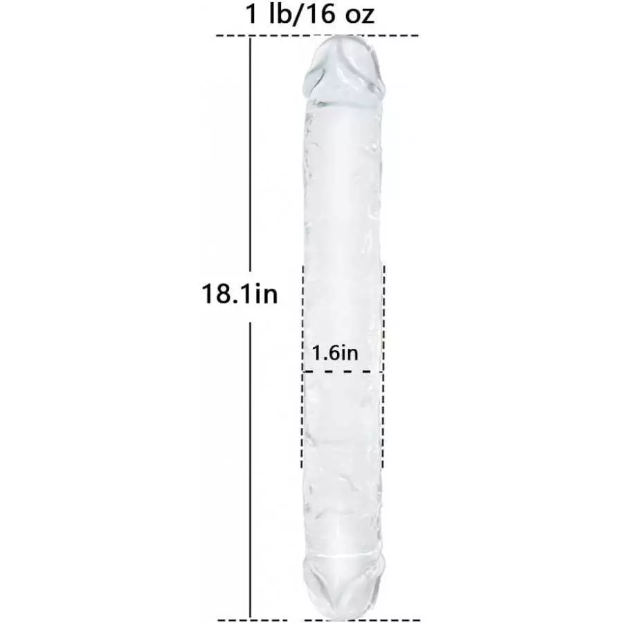 13 Inch Double Ended Realistic Dildo Flexible Clear Dildos for Lesbian, Anal G-spot Stimulator Sex Toys for Women Men Couple
