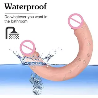 Realistic Double-Ended Dildo Adult Toy Lesbian, 14.96 Inch Double Sided Dildos for Women, Waterproof Flexible Double Dong with C Realistic Double-Ended Dildo Adult Toy Lesbian, 14.96 Inch Double Sided Dildos for Women, Waterproof Flexible Double Dong with C