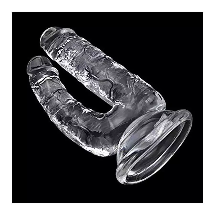 Large Double-Ended Dildo Realistic Penis G-spot Massage Anal Plug with Suction Cup Vaginal Anal Stimulate for Lesbian Female Mas