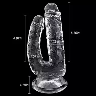 Large Double-Ended Dildo Realistic Penis G-spot Massage Anal Plug with Suction Cup Vaginal Anal Stimulate for Lesbian Female Mas Large Double-Ended Dildo Realistic Penis G-spot Massage Anal Plug with Suction Cup Vaginal Anal Stimulate for Lesbian Female Mas