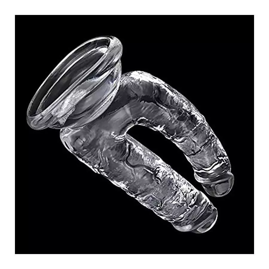 Large Double-Ended Dildo Realistic Penis G-spot Massage Anal Plug with Suction Cup Vaginal Anal Stimulate for Lesbian Female Mas