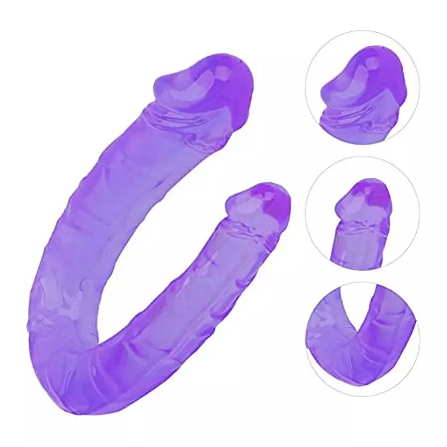 Double-Ended Dildo Waterproof Jelly Double Dongs Realistic Dildo Penis Cock Anal Butt Plug Massager G-Spot Stimulation Orgasmic