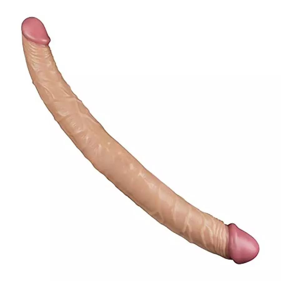 lovetoy Double-Ended Dildo 14" Realistic Strapless Dildo with Two Different Size Head, Double Sided Dildo for Women Lesbian Coup