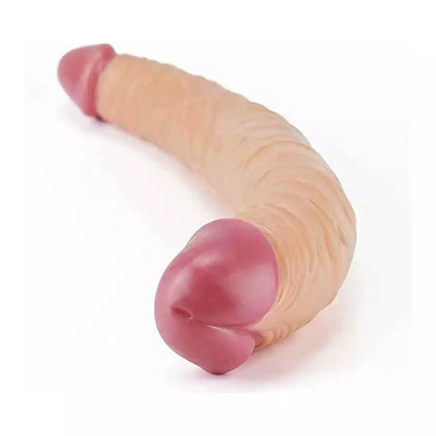 lovetoy Double-Ended Dildo 14" Realistic Strapless Dildo with Two Different Size Head, Double Sided Dildo for Women Lesbian Coup