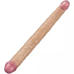 lovetoy Double-Ended Dildo 14" Realistic Strapless Dildo with Two Different Size Head, Double Sided Dildo for Women Lesbian Coup