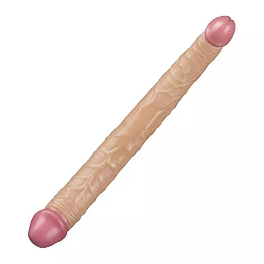 lovetoy Double-Ended Dildo 14" Realistic Strapless Dildo with Two Different Size Head, Double Sided Dildo for Women Lesbian Coup
