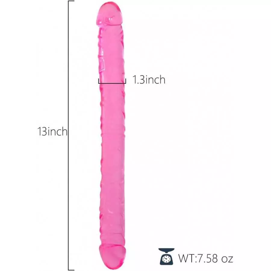 MATATA Crystal Jellies-Realistic Double Dong Adult Dildo Sex Toys for Lesbian Waterproof Flexible Dildo for Women Vaginal G-spot