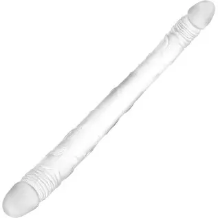 12.4*1.4 inches Double Dildo Crystal Jelly Realistic Anal Long Dildo Penis Soft and Flexible with Veins and Glans Adult Sex Toys