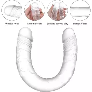 12.4*1.4 inches Double Dildo Crystal Jelly Realistic Anal Long Dildo Penis Soft and Flexible with Veins and Glans Adult Sex Toys 12.4*1.4 inches Double Dildo Crystal Jelly Realistic Anal Long Dildo Penis Soft and Flexible with Veins and Glans Adult Sex Toys