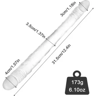 12.4*1.4 inches Double Dildo Crystal Jelly Realistic Anal Long Dildo Penis Soft and Flexible with Veins and Glans Adult Sex Toys 12.4*1.4 inches Double Dildo Crystal Jelly Realistic Anal Long Dildo Penis Soft and Flexible with Veins and Glans Adult Sex Toys