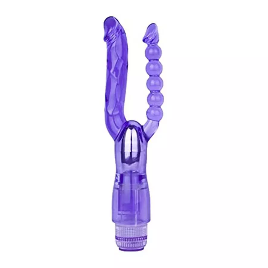 Romi Vibrating Double-Ended Dildos, Multi Speed Dual Penetration Sex Toys with Lifelike Glans Veins and Anal Beads, G-spot Massa Romi Vibrating Double-Ended Dildos, Multi Speed Dual Penetration Sex Toys with Lifelike Glans Veins and Anal Beads, G-spot Massa